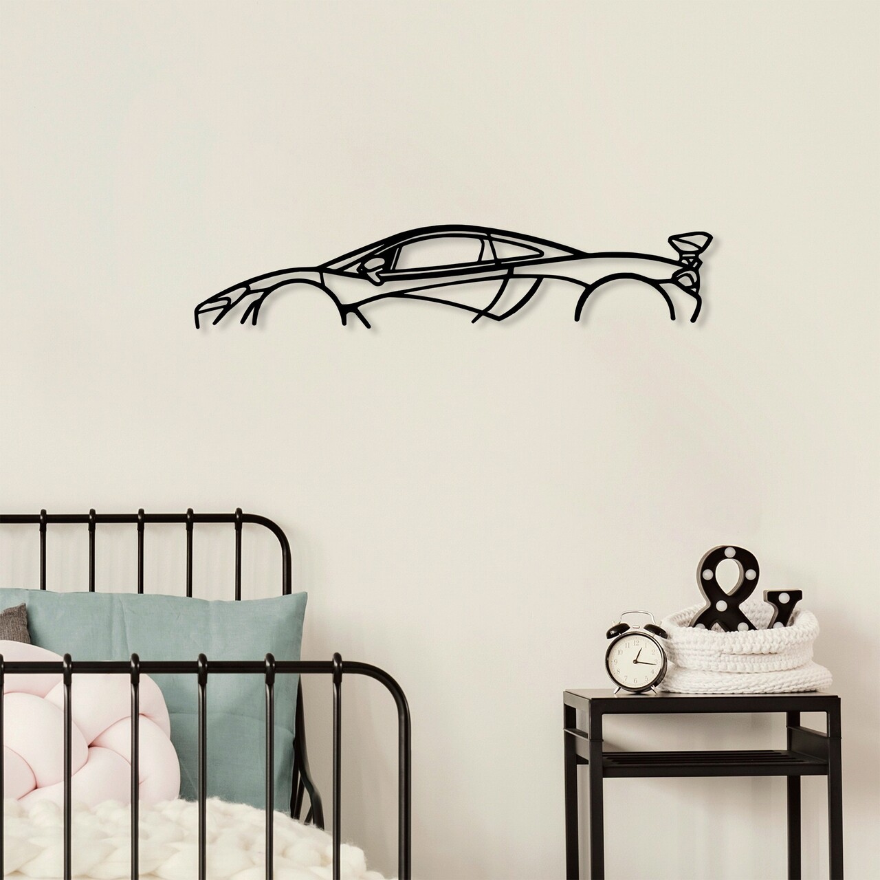 Decoratiune de perete, Mclaren P1 Silhouette, Dimensiune: 68 x 14 cm, Negru - imagine 7
